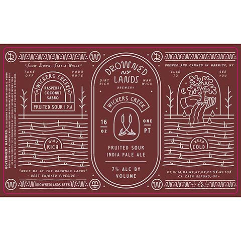 Drowned Lands Wickers Creek Fruited Sour IPA by The Drowned Lands Brewery, beer label