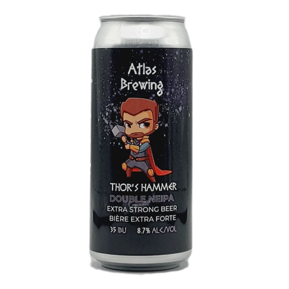 Thor's Hammer Hazy Double IPA by Atlas Brewing, beer label