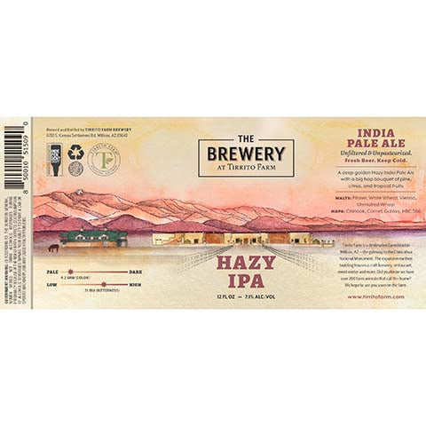 Tirrito Farm Hazy IPA by Tirrito Farm Brewery, beer label
