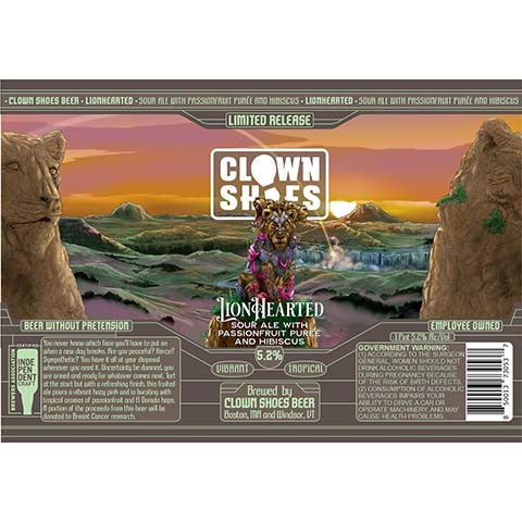 Clown Shoes Lionhearted Sour Ale by Clown Shoes, beer label