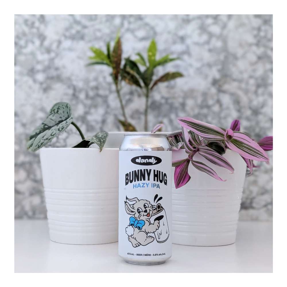 Bunny Hug Hazy IPA by The Dandy Brewing Company, beer label
