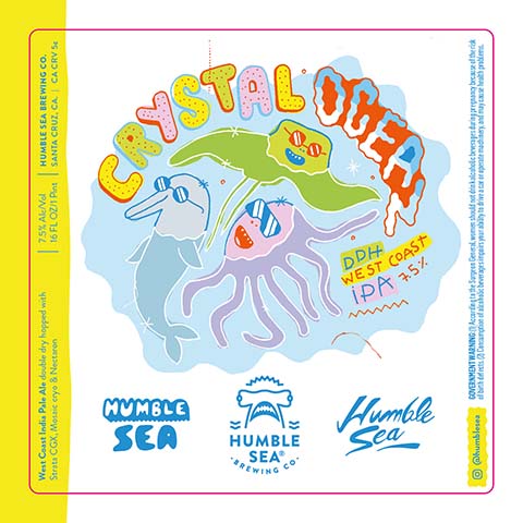 Humble Sea Crystal Ocean IPA by Humble Sea Brewing Co, beer label