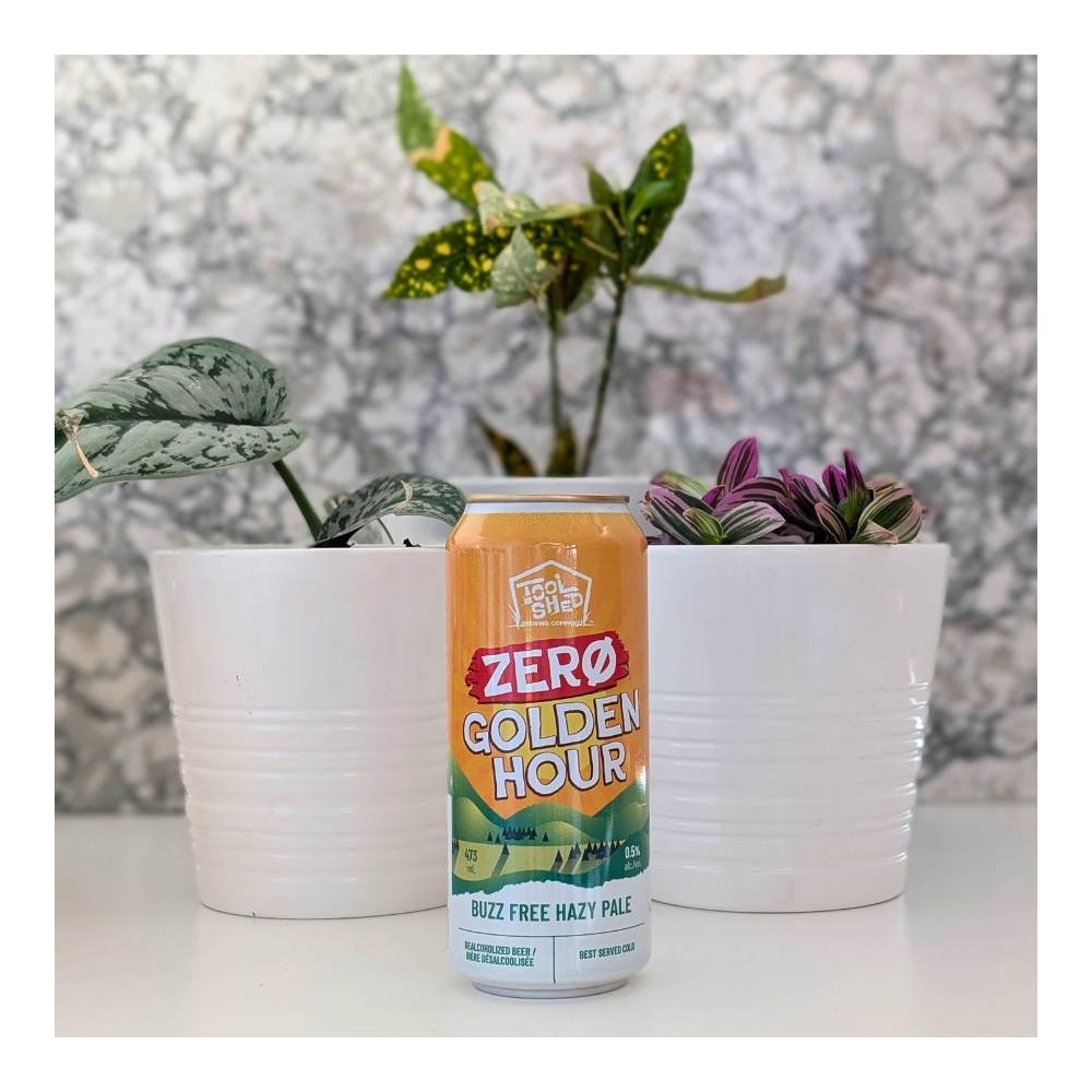 Zero Golden Hour Non-Alcoholic Hazy Pale Ale by Tool Shed Brewing Company, beer label