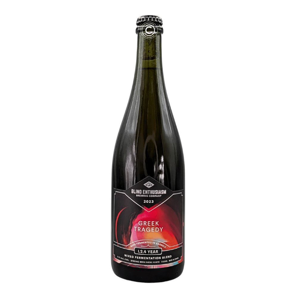 Greek Tragedy Mixed Fermentation Blend by Blind Enthusiasm Brewing Company, beer label