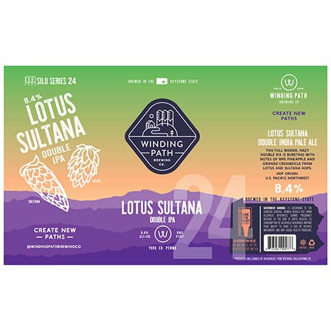Winding Path Lotus Sultana DIPA by Winding Path Brewing Co., beer label