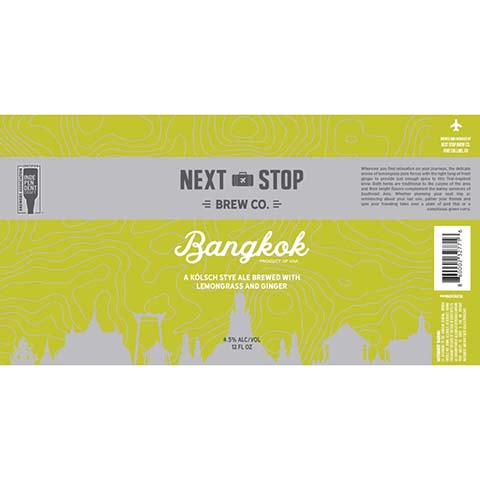 Next Stop Bankok Kolsch Style Ale by Next Stop Brew Co., beer label