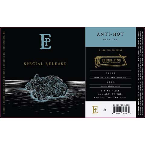 Elder Pine Anti-Hot Hazy IPA by Elder Pine Brewing & Blending Co., beer label