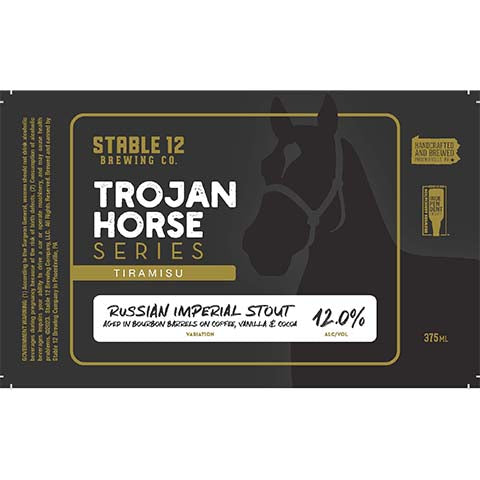 Stable 12 Trojan Horse Series Tiramisu Imperial Stout by Stable 12 Brewing Company, beer label