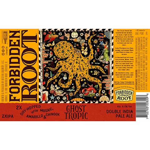 Destihl Forbidden Root Ghost Tropic DIPA by Destihl Brewery, beer label