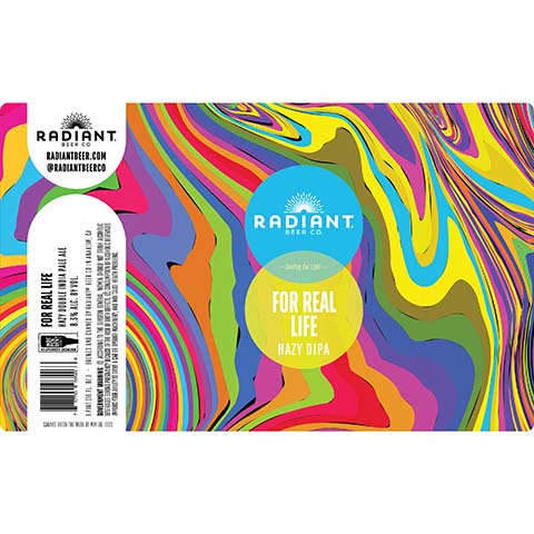 Radiant For Real Life Hazy DIPA by Radiant Beer Co., beer label