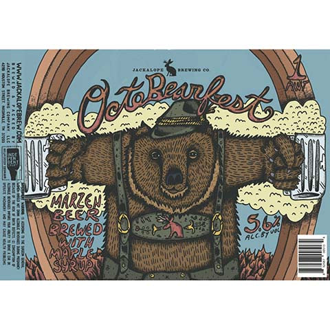 Jackalope Oktobearfest Marzen Beer by Jackalope Brewing Co., beer label