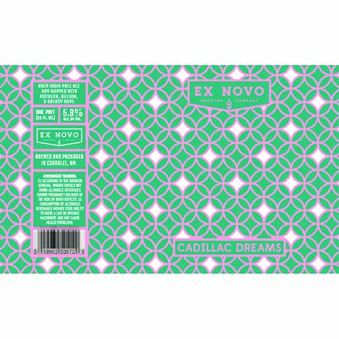 Ex Novo Cadillac Dreams by Ex Novo Brewing Co, beer label