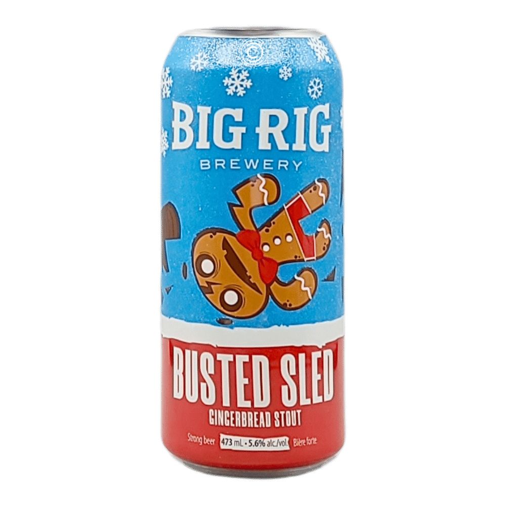Busted Sled Stout by Big Rig Brewery, beer label