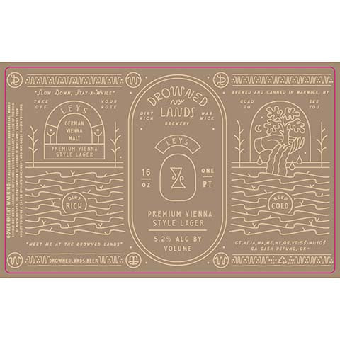 Drowned Lands Leys Premium Vienna Style Lager by The Drowned Lands Brewery, beer label