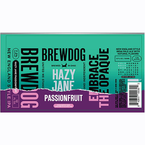 Brewdog Hazy Jane Passionfruit New England Style IPA by BrewDog, beer label