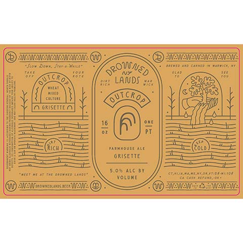 Drowned Lands Outcrop Farmhouse Ale by The Drowned Lands Brewery, beer label