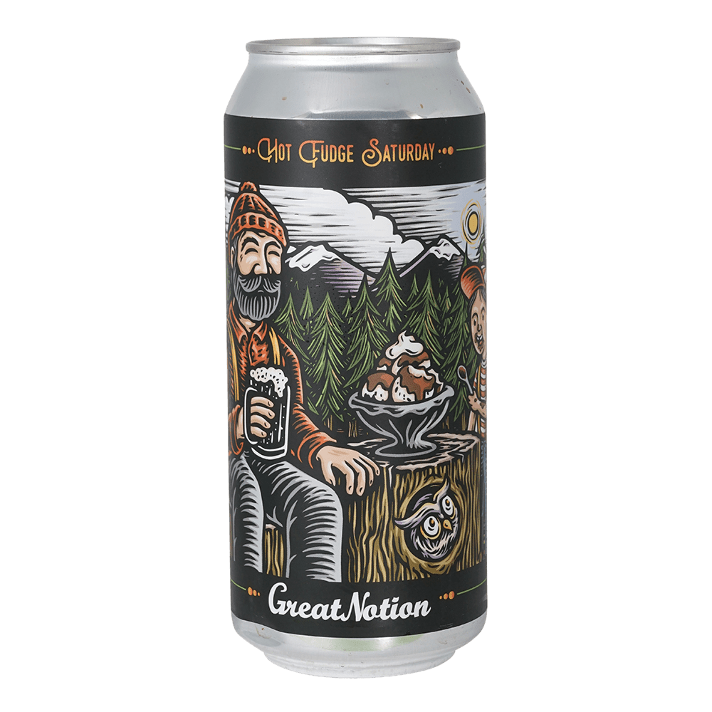 Brewing Hot Fudge Saturday Imperial Stout by Great Notion Brewing, beer label
