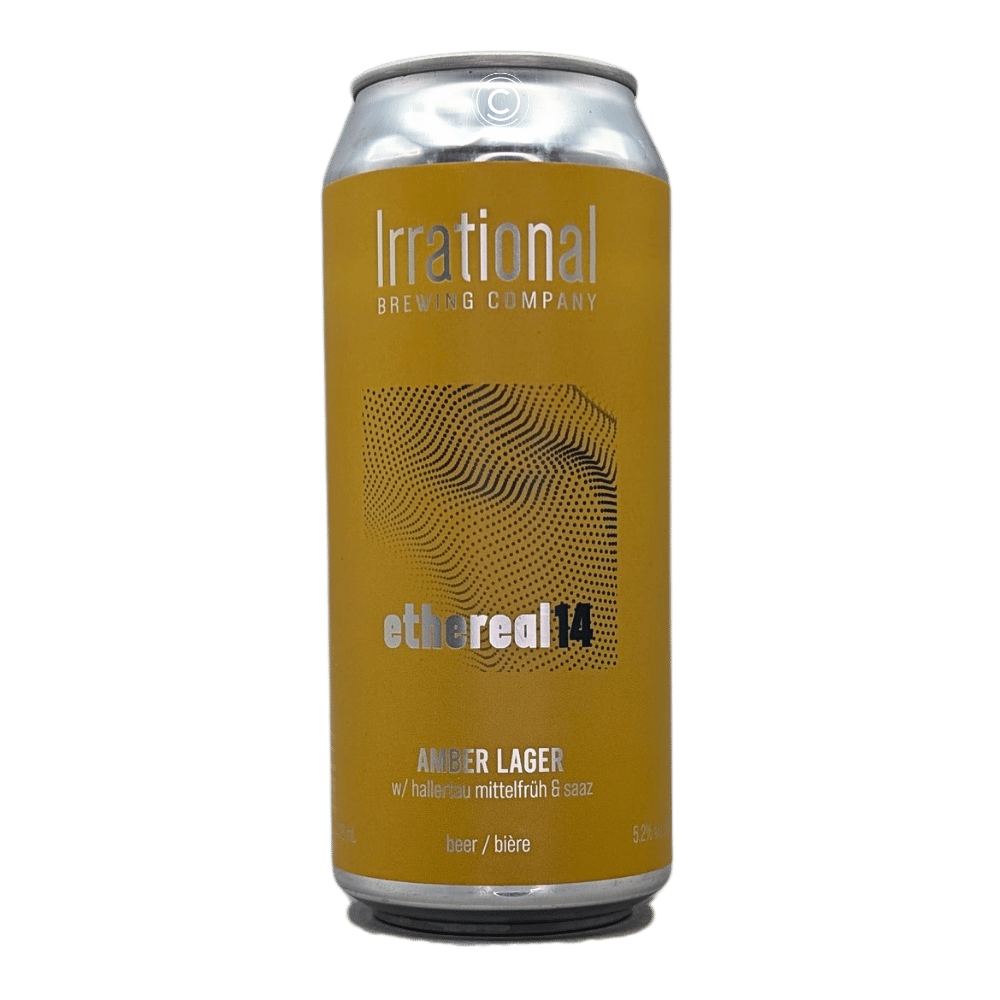 Exp. Ethereal 14: Amber Lager by Irrational Brewing Company, beer label