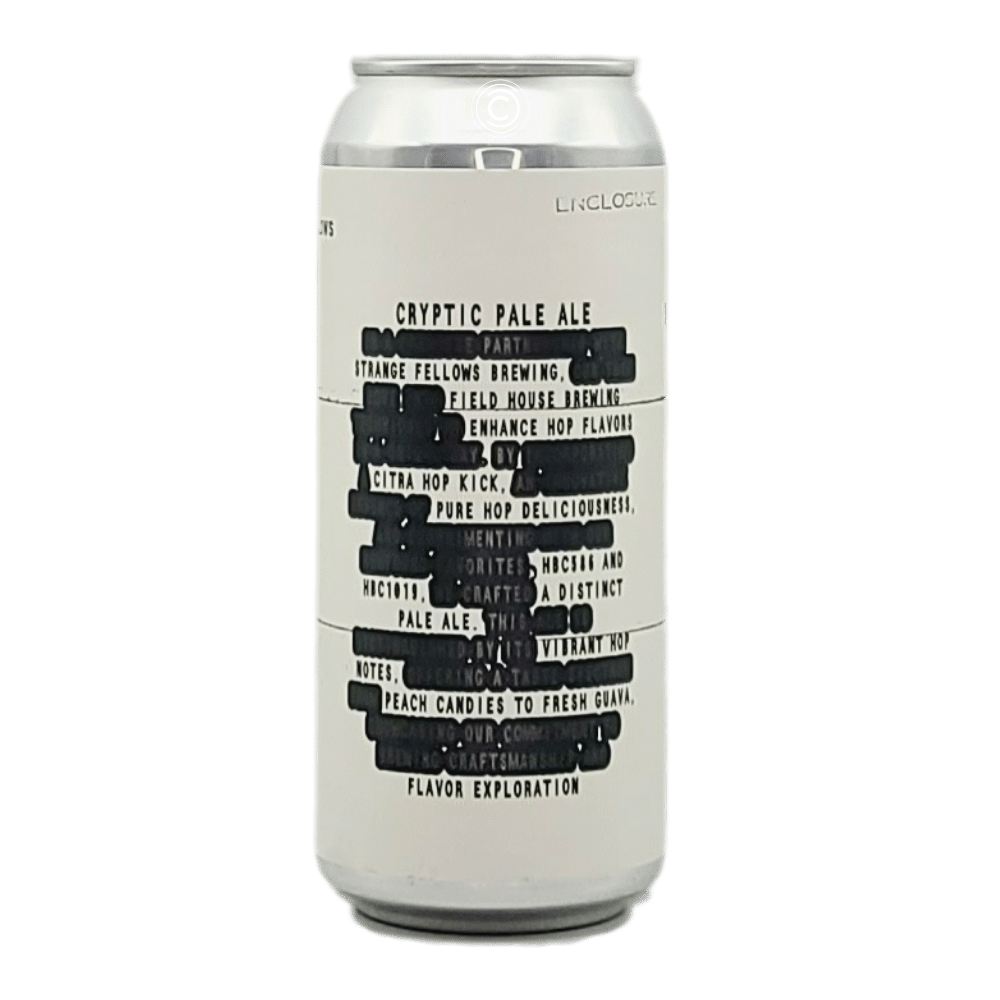 x Strange Fellows Brewing Cryptic Pale Ale by Field House Brewing Co., beer label