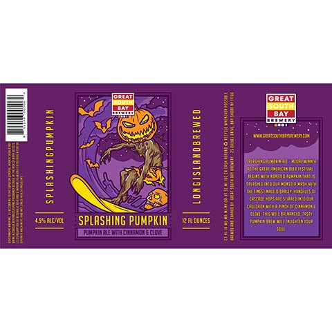 Great South Bay Splashing Pumpkin Ale by Great South Bay Brewery, beer label