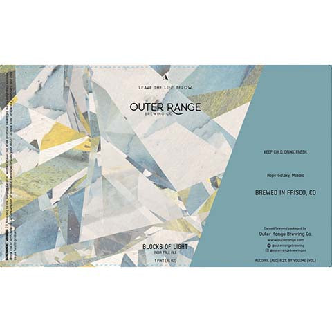 Outer Range Blocks Of Light IPA by Outer Range Brewing Co, beer label