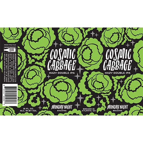 Monday Night Cosmic Cabbage Hazy DIPA by Monday Night Brewing, beer label