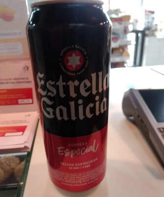 Estrella Galicia cerveza by Estrella Galicia, beer label