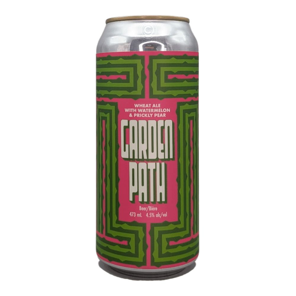 Garden Path Watermelon Prickly Pear Wheat Ale by Cabin Brewing Company, beer label