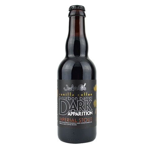 Jackie O's Vanilla Coffee Bourbon Barrel Dark Apparition Imperial Stout by Jackie O's Pub & Brewery, beer label