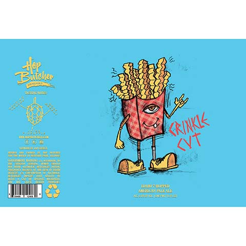Hop Butcher Crinkle Cut Pale Ale by Hop Butcher For the World, beer label
