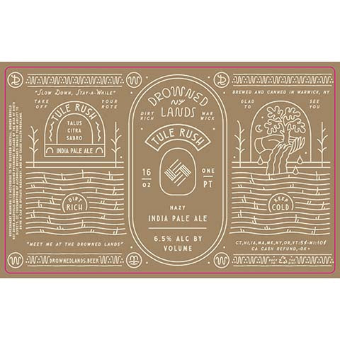 Drowned Lands Tule Rush Hazy IPA by The Drowned Lands Brewery, beer label