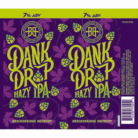 Breckenridge Dank Drop Hazy IPA by Breckenridge Brewery, beer label
