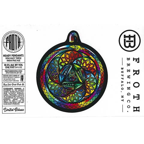 Froth Heady Pendants DDH Hazy TIPA by Froth Craft Brewery, beer label