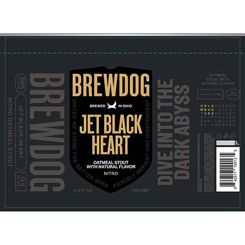 BrewDog Jet Black Heart Oatmeal Stout by BrewDog, beer label
