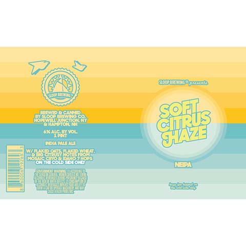 Sloop Soft Citrus Haze NEIPA by Sloop Brewing, beer label