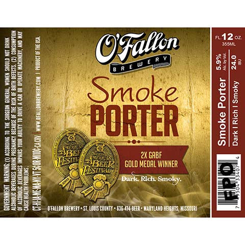 O'Fallon Smoke Porter by O'Fallon Brewery, beer label