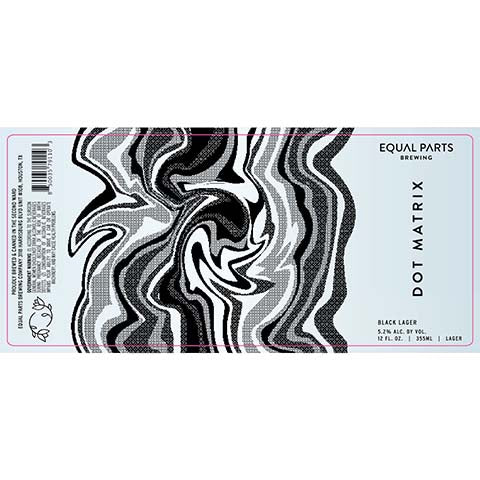 Equal Parts Dot Matrix Black Lager by Equal Parts Brewing, beer label