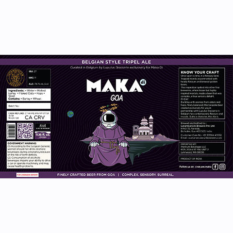 Latambarcem Maka Goa Belgian Style Tripel Ale by Latambarcem Brewers, beer label
