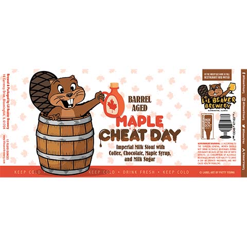 Lil Beaver Barrel Aged Maple Cheat Day Imperial Milk Stout by Lil Beaver Brewery, beer label