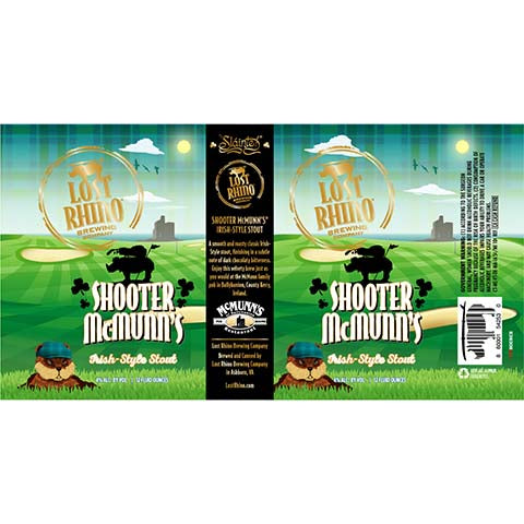 Lost Rhino Shooter Mcmunn's Irish-Style Stout by Lost Rhino Brewing Co, beer label