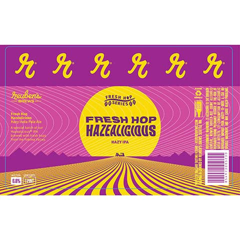 Reuben's Fresh Hop Hazealicious Hazy IPA by Reuben's Brews, beer label