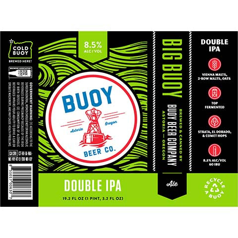 Buoy Big Buoy DIPA by Buoy Beer Company, beer label