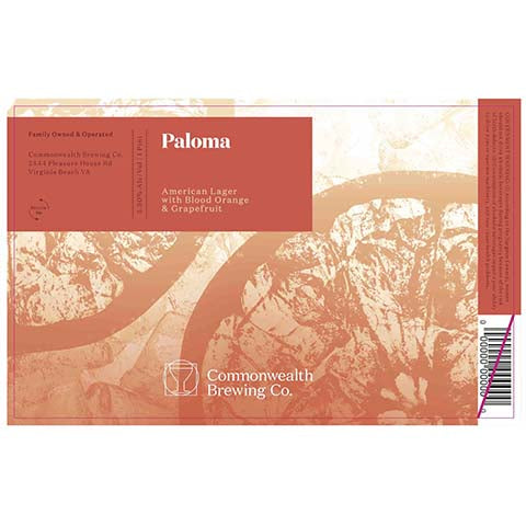 Commonwealth Paloma Lager by Commonwealth Brewing Co., beer label