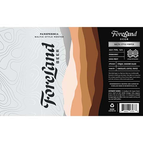 Foreland Panspermia Baltic Porter by ForeLand Beer, beer label