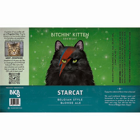 Bitchin' Kitten Starcat Blonde Ale by Bitchin' Kitten Brewery, beer label