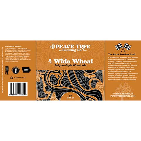Peace Tree 4 Wide Wheat Belgian Wheat Ale by Peace Tree Brewing Company, beer label