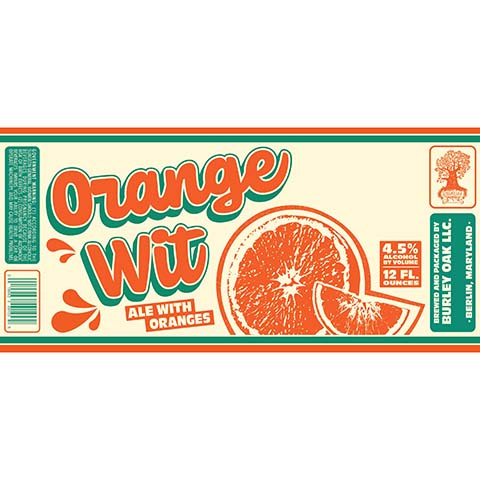 Burley Oak Orange Wit by Burley Oak Craft Brewery, beer label