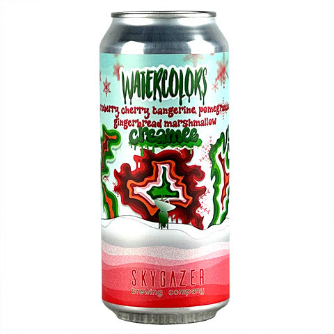 Skygazer Watercolors Christmas Creamee Sour (raspberry, gingerbread, marshmallow) by SKYGAZER Brewing Co, beer label