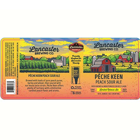 Lancaster Peche Keen Peach Sour Ale by Lancaster Brewing Co, beer label