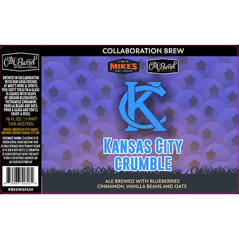 City Barrel Kansas City Crumble Ale by City Barrel Brewing Company, beer label